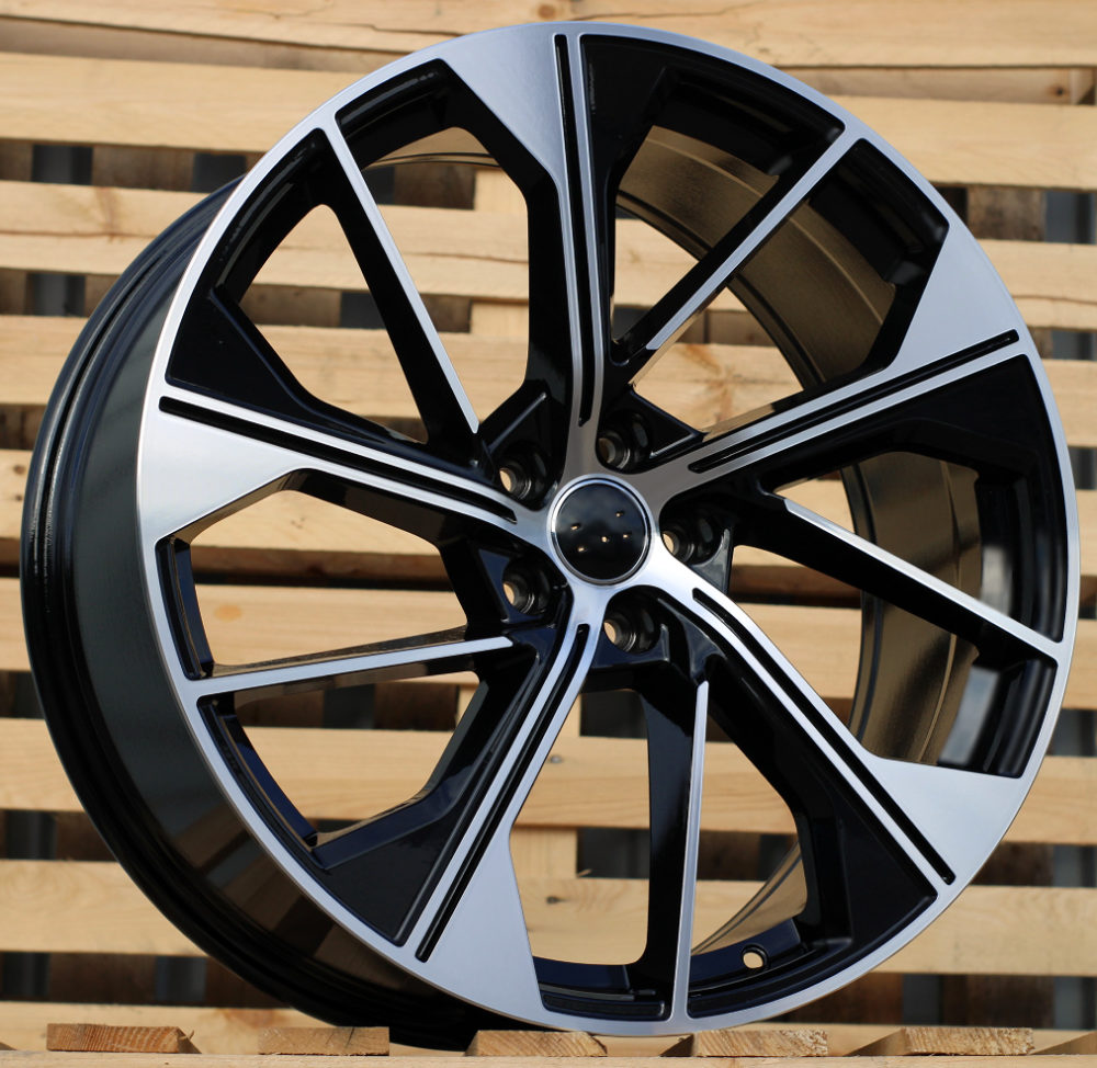 R20x8.5 5X112 ET 34 66.5 B5907 (IN5565) Black Polished (MB) For AUD (K7+M)
