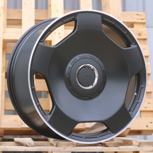 R22x10  5X112  ET  46  66.6  F5133  Black Half Matt+Polished Lip (BLHMPL)  For MER  (P1)  (HYBRID FORGED MONOBLOCK Rear+Front)