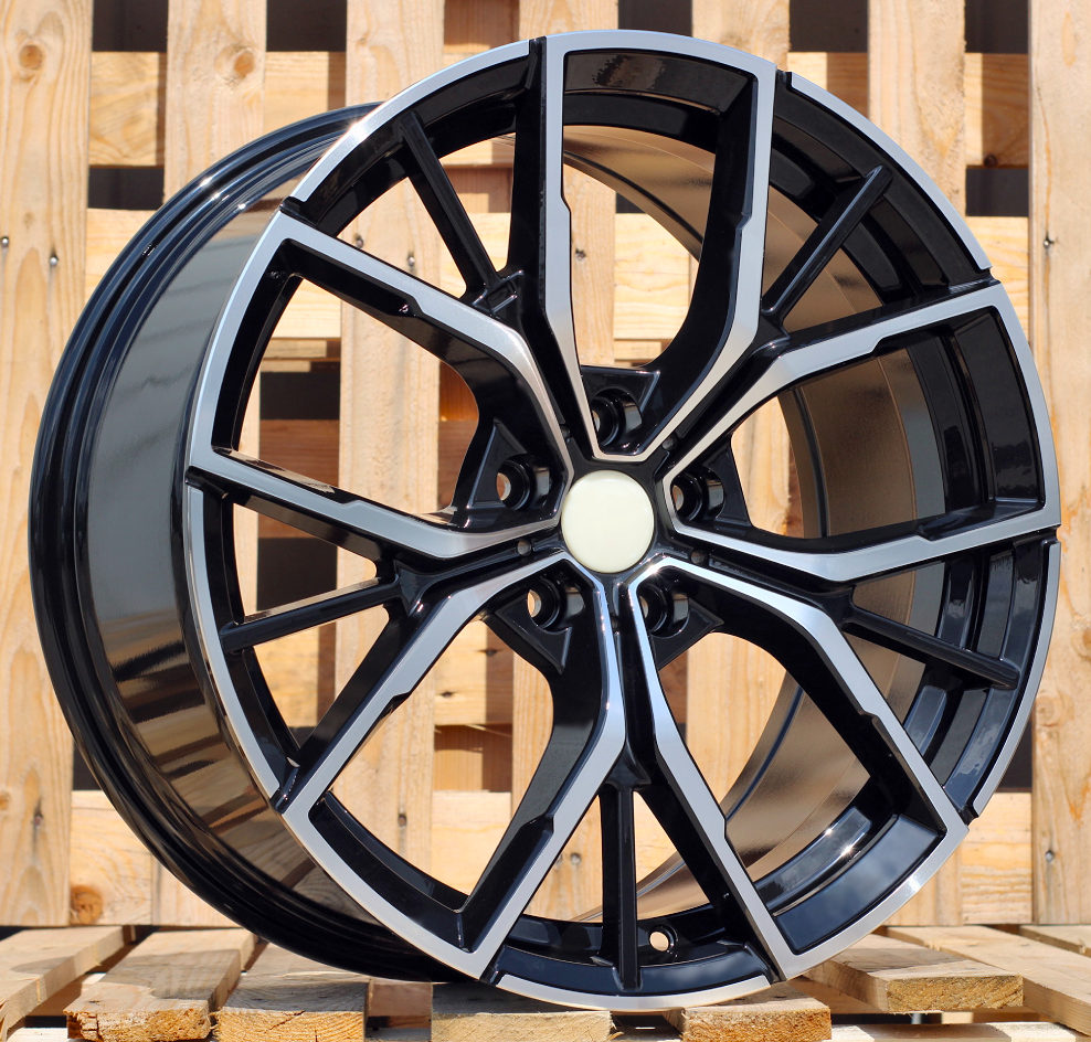 R19x8 5X120 ET 30 72.56 B1667 (FBX081) Black Polished (MB) For BMW (K7) (HYBRID FORGED Rear+Front)