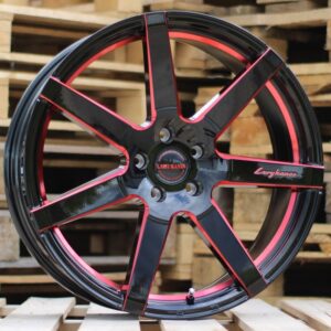 R20x8.5  5X114.3  ET  38  73.2  B1362  Black+Red Line (BR)  For RACIN  (K7)  (Rear+Front)