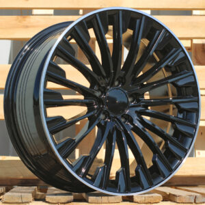 R19x8.5  5X112  ET  40  66.6  FBX132  Black+Polished Lip (BLPL)  For MER  (P2)  (HYBRID FORGED Rear+Front)