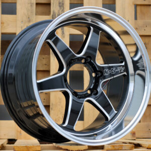 R18x9.5  6X139.7  ET  20  106.1  D1668  Black+Polished Lip (BLPL)  For RACIN  (K3)  (Rear+Front Milling)