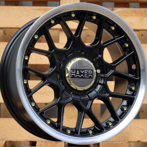 R15x7  8X100/114  ET  25  73.1  L1879  (HX025)  Black+Polished Lip (BLPL)  For HAXER  (P1)  ((AKC 60 Eur))