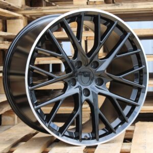 R21x9.5 5X130 ET 61 71.6 B5541 (TXRGW1847) Black+Polished Lip (BLPL) For PORCH (K3) (FORGED (Rear+Front))