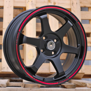R16x7  4X100  ET  38  73.1  I6966  Black Matt+Red Line (BMR)  For RACIN  (Z5)