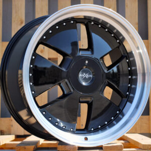 R20x9 5X112 ET 30 66.6 AT674 (LU1831) Black+Polished Lip (BLPL) For MER (K3) (MONOBLOCK Style Rear+Front)