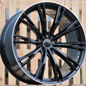 R20x9 5X112 ET 23 66.5 H5060 (F016) Black+Polished Lip (BLPL) For AUD (K4) (HYBRID FORGED)