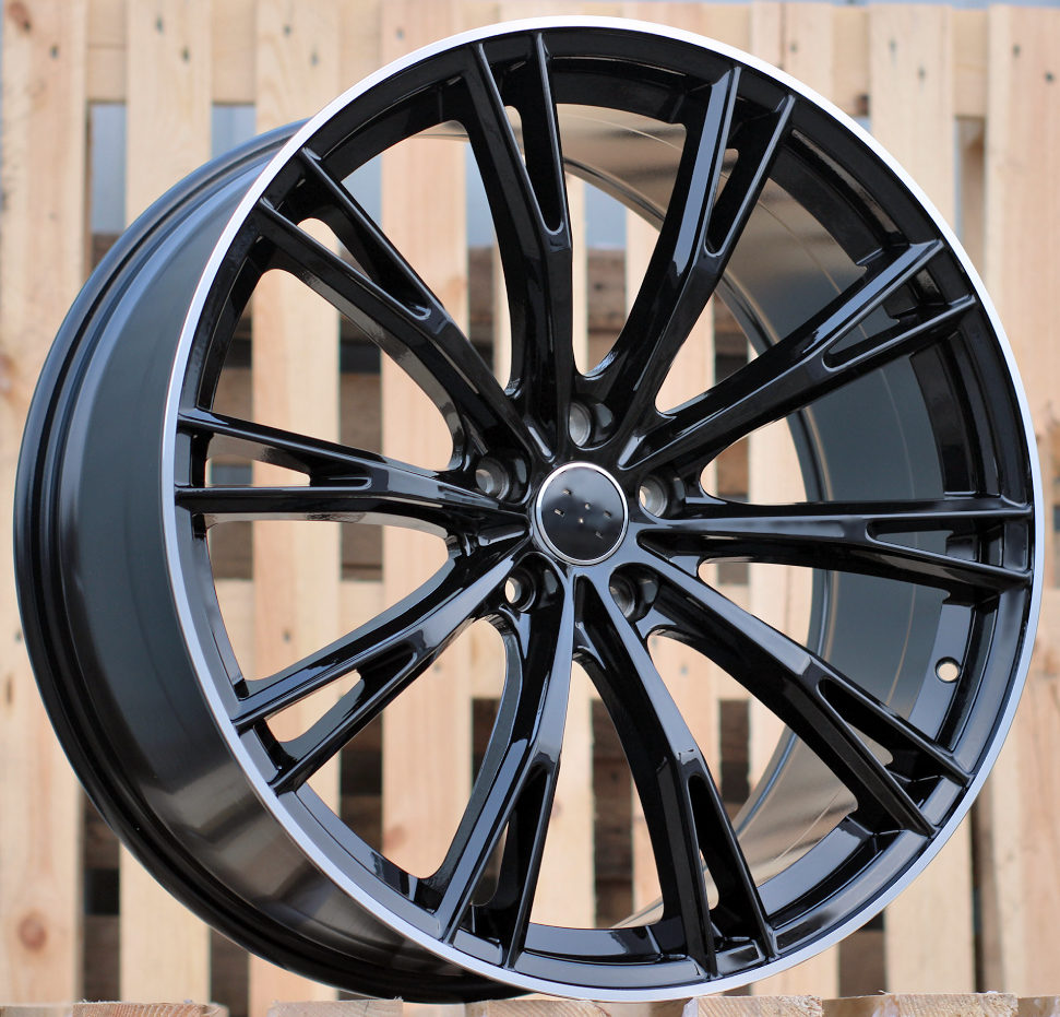 R20x9 5X112 ET 23 66.5 H5060 (F016) Black+Polished Lip (BLPL) For AUD (K4) (HYBRID FORGED)