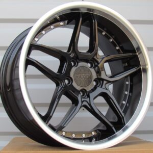 R19x10  5X120  ET  40  72.6  SSA01  (HX030)  Black+Polished Lip (BLPL)  For HAXER  (P+Z3+Z2)  (Rear+Front)