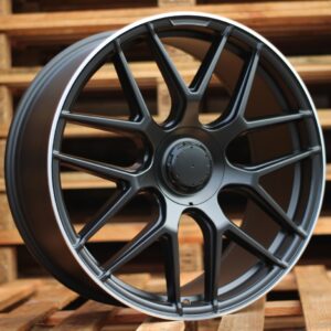 R22x11  5X112  ET  40  66.6  B5318  (3S5318)  Black Half Matt+Polished Lip (BLHMPL)  For MER  (P)  (HYBRID FORGED Rear+Front)