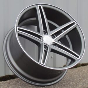 R18x9 5X120 ET 35 72.6 QC521 Grey Polished Half Matt (MGHM) For RACIN (K4) ((Rear+Front) Style Vossen )