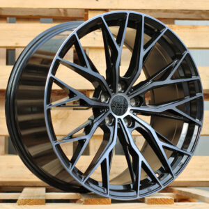 R20x8.5  5X112  ET  40  66.6  HX042  (IN0387)  Black+Tinted Face (BLTF)  For HAXER  (M)  (Rear+Front)