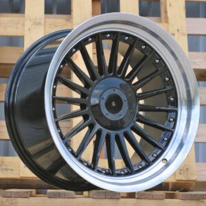 R18x10  5X120  ET  15  74.1  B1803  Black+Polished Lip (BLPL)  For BMW  (Z6)  (ALPINA Style Rear+Front)