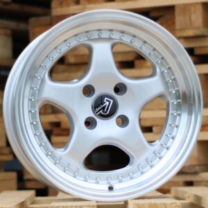 R14x7  4X100  ET  20  67.1  BK660  Silver+Polished Lip (SP)  For BMW  (R)
