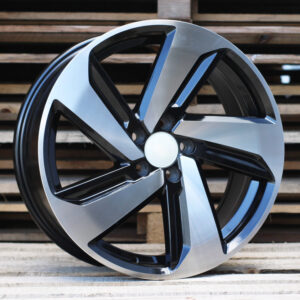 R17x7.5  5X100  ET  45  57.1  XE271  (BK5503)  Black Polished (MB)  For VW  (P)  ((AKC 65 Eur))