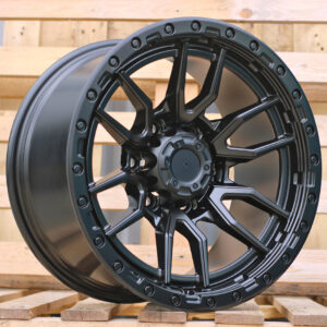 R17x9 6X139.7 ET 0 110.1 FBX109 Black Matt (BM) For 4X4 (K3) (HYBRID FORGED + Silver Rivets)