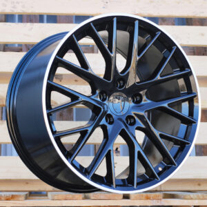 R21x11.5  5X130  ET  62  71.6  B5541  Black+Polished Lip (BLPL)  For PORCH  (K4+M)  (Black Shining+PL Rear+Front)