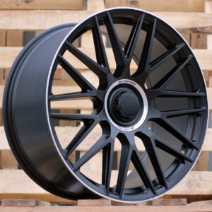 R20x9.5  5X112  ET  38  66.6  Y0207  (FBX161)  Black Half Matt+Polished Lip (BLHMPL)  For MER  (A)  (HYBRID FORGED Rear+Front)