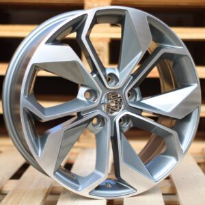 R15x6.5  5X114.3  ET  45  66.1  B5168  Grey Polished+Powder Coating (MGPC)  For RENAU  (R)  ((AKC 55 Eur))