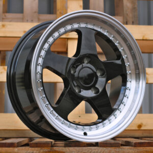R17x8  5X120  ET  34  72.6  HE750  Black+Polished Lip (BLPL)  For BMW  (P1)