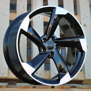 R20x8.5 5X112 ET 40 66.5 FBX390 Black Polished (MB) For AUD (K3) (HYBRID FORGED)