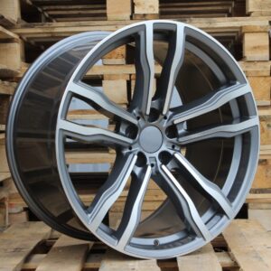 R21x10.5 5X120 ET 45 74.1 BY588 (DLJ588) Grey Polished+Powder Coating (MGPC) For BMW (P1) ())