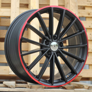 R19x8  5X112  ET  45  57.1  I0383  (FBX174)  Black Half Matt+Red Lip (BLHMRL)  For VW  (Z3)  (HYBRID FORGED)
