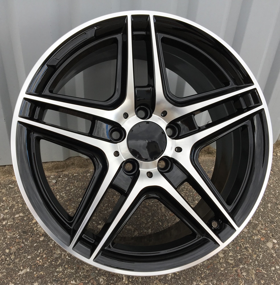 R17x7.5 5X112 ET 45 66.6 SSA02 Black Polished (MB) For MER (Z1)