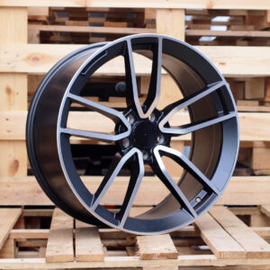 R20x8.5  5X112  ET  43  66.6  B5610  (IN5443)  Black Half Matt+Polished Lip (BLHMPL)  For MER  (K7)  (Rear+Front)