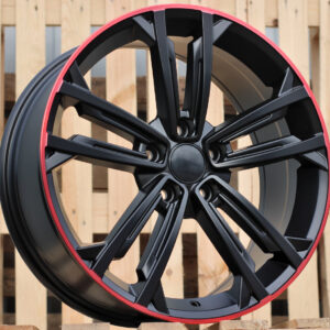 R18x7.5  5X112  ET  45  57.1  B1415  Black Half Matt (BLHM)  For VW  (Z2)  (Red Line)