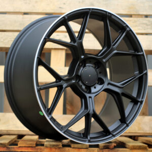 R20x8.5 5X112 ET 34 66.5 FBX120 (FA717) Black Matt+Polished Lip (BMPL) For MER (K3) (Rear+Front)