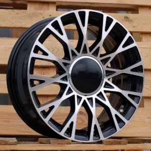R16x6.5  4X98  ET  35  58.1  Y1283  (YF0447)  Black Polished (MB)  For FIAT  (M)  (HYBRID FORGED NEW Model 500)