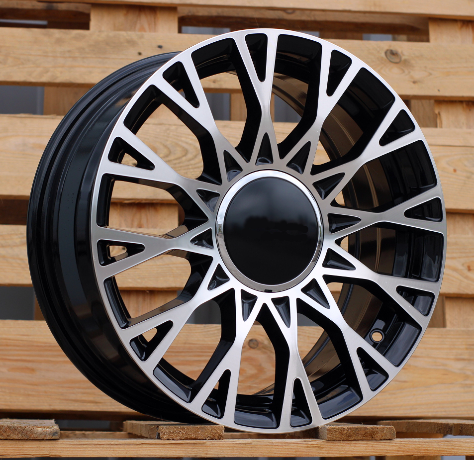 R16x6.5 4X98 ET 35 58.1 Y1283 (YF0447) Black Polished (MB) For FIAT (M) (HYBRID FORGED NEW Model 500)