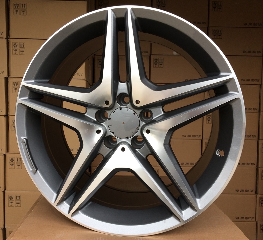 R19x8.5 5X112 ET 45 66.6 BY496 Grey Polished (MG) For MER (K4) (Rear+Front)