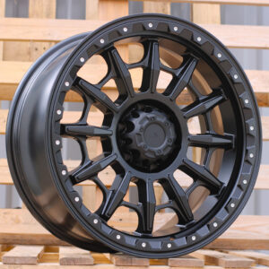 R20x9  6X139.7  ET  0  110.1  JT200  Black Matt (BM)  For 4X4  (K3)  (MB+Silver Rivets)