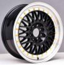 R15x6.5  8X100/114.3  ET  30  73.1  REW032  Silver+Polished Lip (SP)  For RACIN  (K3)  (Style BBS Gold Rivets)