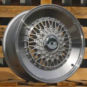 R16x7  8X100/108  ET  15  65.1  L1226  Silver+Polished Lip (SP)  For RACIN  (K4)  (STYLE BBS)