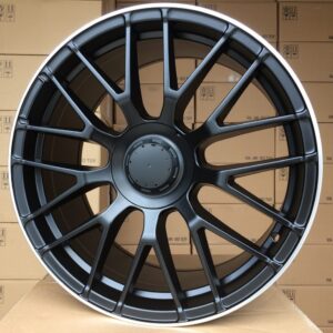 R19x9.5 5X112 ET 35 66.6 BK912 Black Half Matt+Polished Lip (BLHMPL) For MER (K2) (Rear+Front)