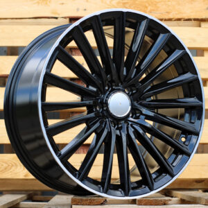 R19x8 5X112 ET 35 66.6 B5909 Black+Polished Lip (BLPL) For MER (Z7) ())