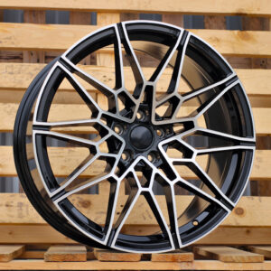 R20x8.5  5X112  ET  25  66.6  I0293  Black Polished (MB)  For BMW  (K7+A)  (Rear+Front)