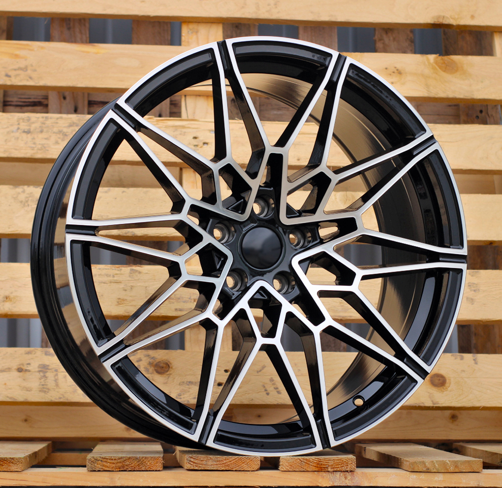 R20x8.5 5X112 ET 25 66.6 I0293 Black Polished (MB) For BMW (K7+A) (Rear+Front)