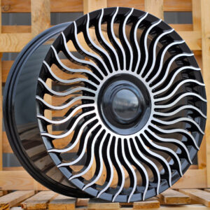 R21x9.5  5X120  ET  49  72.6  B1401  Black Polished (MB)  For LAND  (K7)  (MANSORY)