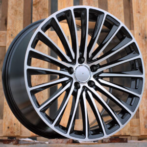 R20x9.5 5X112 ET 35.5 66.6 Y5909B Black Polished (MB) For MER (P) (Rear+Front)
