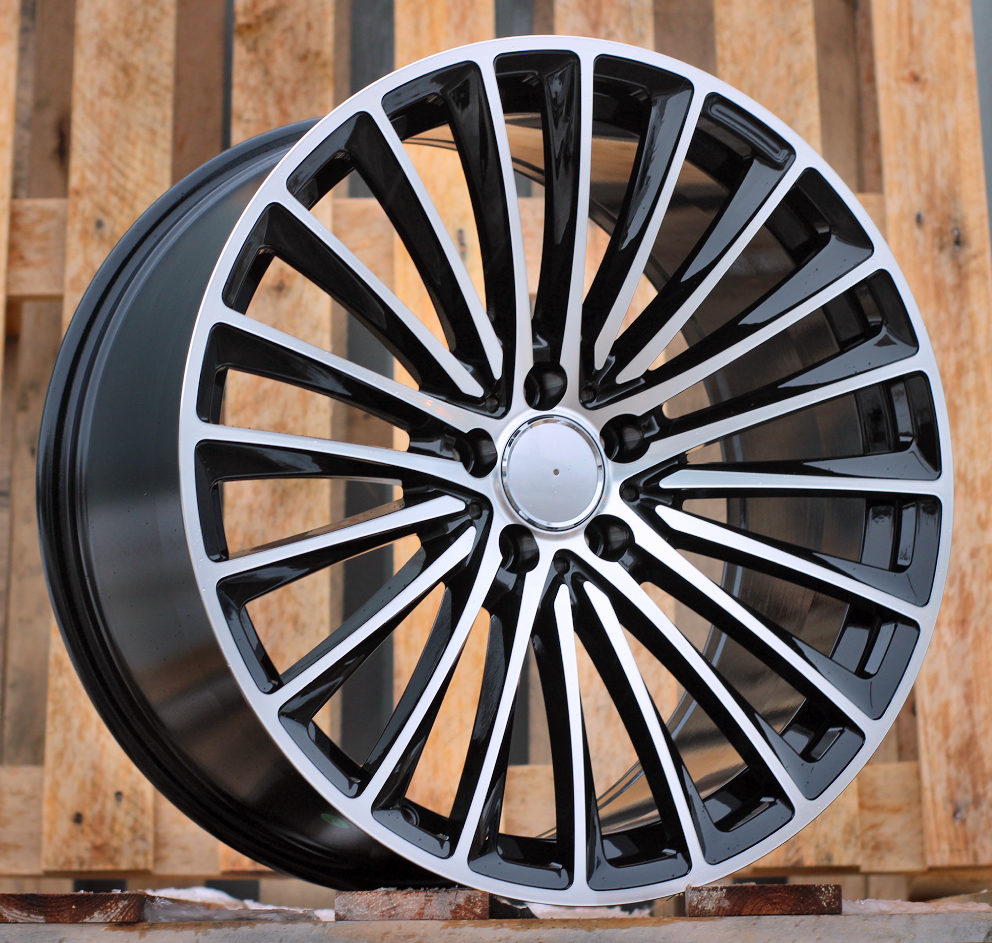 R20x9.5 5X112 ET 35.5 66.6 Y5909B Black Polished (MB) For MER (P) (Rear+Front)
