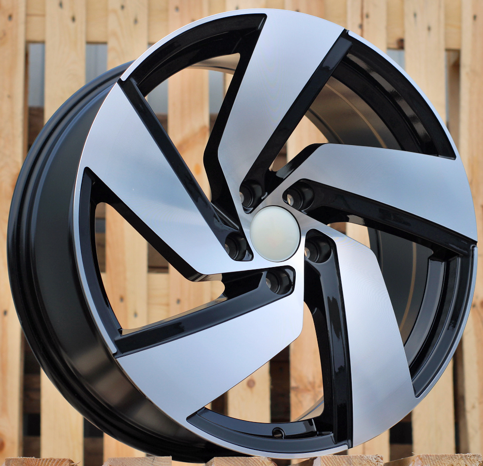 R18x7.5 5X112 ET 51 57.1 B5773 (XFE449) Black Polished (MB) For VW (K4) ((AKC 80 Eur))