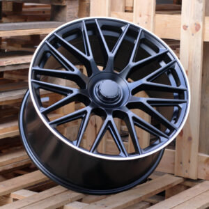 R19x8  5X112  ET  43  66.6  B1766  (XFE582)  Black Half Matt+Polished Lip (BLHMPL)  For MER  (P1)  (Rear+Front)