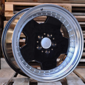 R17x8  5X112  ET  25  66.6  B5852  (BY1781)  Black+Polished Lip (BLPL)  For MER  (Z1+Z2)  (MONOBLOCK Style)