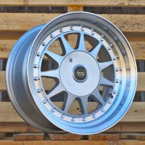 R15x7.5  4X100  ET  20  57.1  LU596  Silver+Polished Lip (SP)  For RACIN  (P1)  (HARTGE Style)