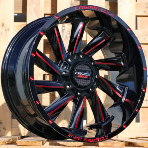R18x9  12X130/139  ET  0  106.1  B1323  Black Polished Red Milling (MBRM)  For 4X4  (K3)
