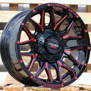R18x9  12X130/139  ET  0  106.1  B1592  Black Red Milling (BLRM)  For 4X4  (K3)